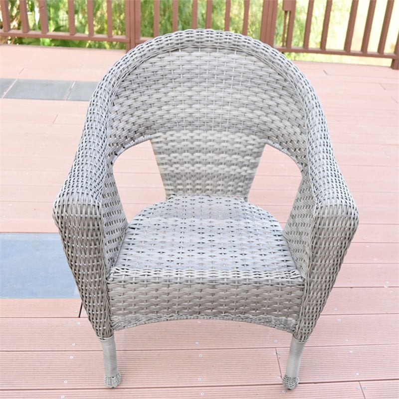 Jeco Clark Wicker Patio Chair In Gray, How To Preserve Outdoor Wicker Furniture