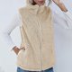 thumbnail image 4 of Chaqueta de polar Sherpa esponjosa para mujer, chaleco liviano, acogedor, sin mangas, cárdigan, con cremallera, chaleco, ropa de abrigo con bolsillo (XXL), 4 of 5