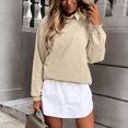 thumbnail image 2 of Pompotops Sweat-Shirt Quotidien à Col Rond pour Femmes Manches Longues Décontracté Ample, 2 of 9