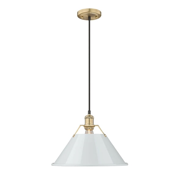 Orwell 1-Light Pendant in Brushed Champagne Bronze with Dusky Blue