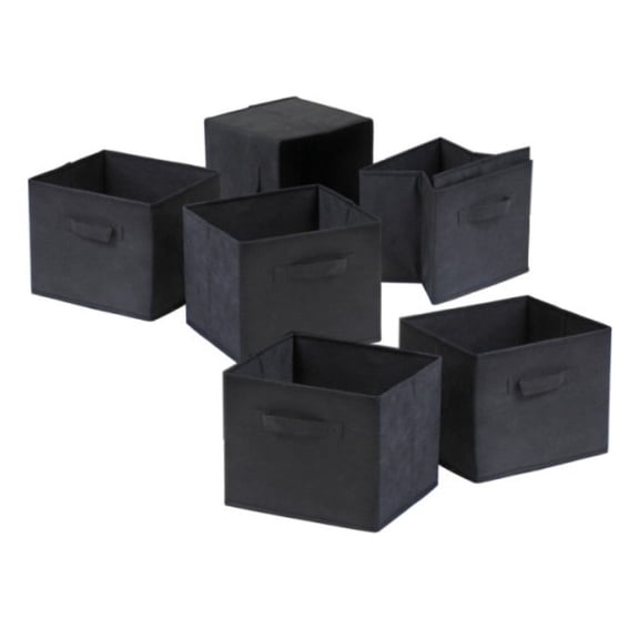 Ergode Capri 6-Pc Foldable Baskets, Black
