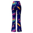 thumbnail image 4 of Pantalons Évasés Taille Haute pour Femmes Mardi Violet Vert Jaune (3), 4 of 4