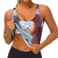 thumbnail image 4 of Lsque Red And White Bird Couple Printed Women'S Sports Bra, Compression, Moisture Wicking, High-Impact Sports Bra For Women,Supportive sports bra-XX-Large, 4 of 9