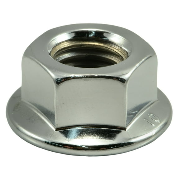 14mm-2.0 Chrome Plated Steel Coarse Thread Flange Nuts (3 pcs.)
