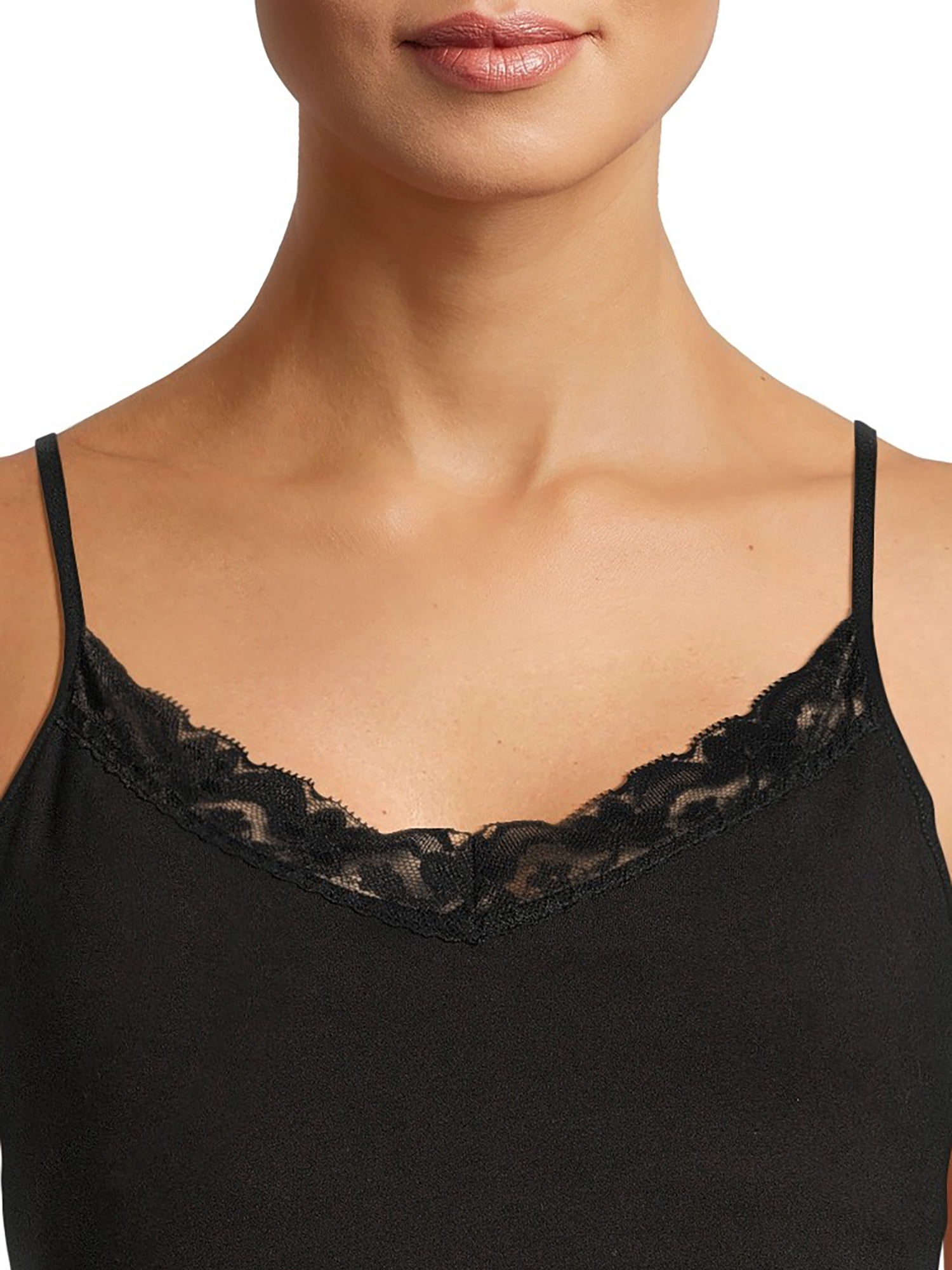 No Boundaries Cami with Lace Trim, Women's and Women's Plus