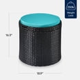 thumbnail image 2 of Pouf Exterior Redondo de Mimbre Negro/Verde Azulado de Best Choice Products, 2 of 8