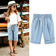 thumbnail image 2 of lnmuld Shorts for Girls Casual Shorts with Elastic Waistband and Pockets Lightweight Comfortable Solid Color Bottoms for Play Size:11-12 Years, 2 of 4