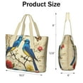 thumbnail image 3 of Tote Bag for Women - Pioneer Flower and Bird Shoulder Bag - Large Utility Work Duffle Bag with Zipper Handbag for Travel, Work, Sprots, 3 of 5