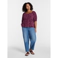 thumbnail image 2 of Terra & Sky Women's Plus Peplum Sweetheart Top, Sizes 0X-5X, 2 of 5