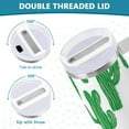 thumbnail image 3 of Yayeee 40oz Double-Wall Insulated Stainless Steel Tumbler with Handle Bottle, Cactus Pattern, 3 of 8