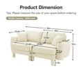 thumbnail image 5 of Newest Boucle Fabric 2-seater Loveseat Sofa Couch,Distinctive Shell-shaped Armrests,Cylindrical Legs Wrapped,Self-fabric,Beige Color, 5 of 17