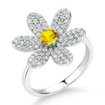 Gem Stone King 1.34 Ct Round Yellow Sapphire Keren Hanan ART 925 Sterling Silver Ring