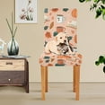 thumbnail image 4 of Yayeee 4 Pack Dining Chair Covers Stretch Parson Chairs Slipcovers Seat Protector, Pink Fall Coffee, 4 of 6