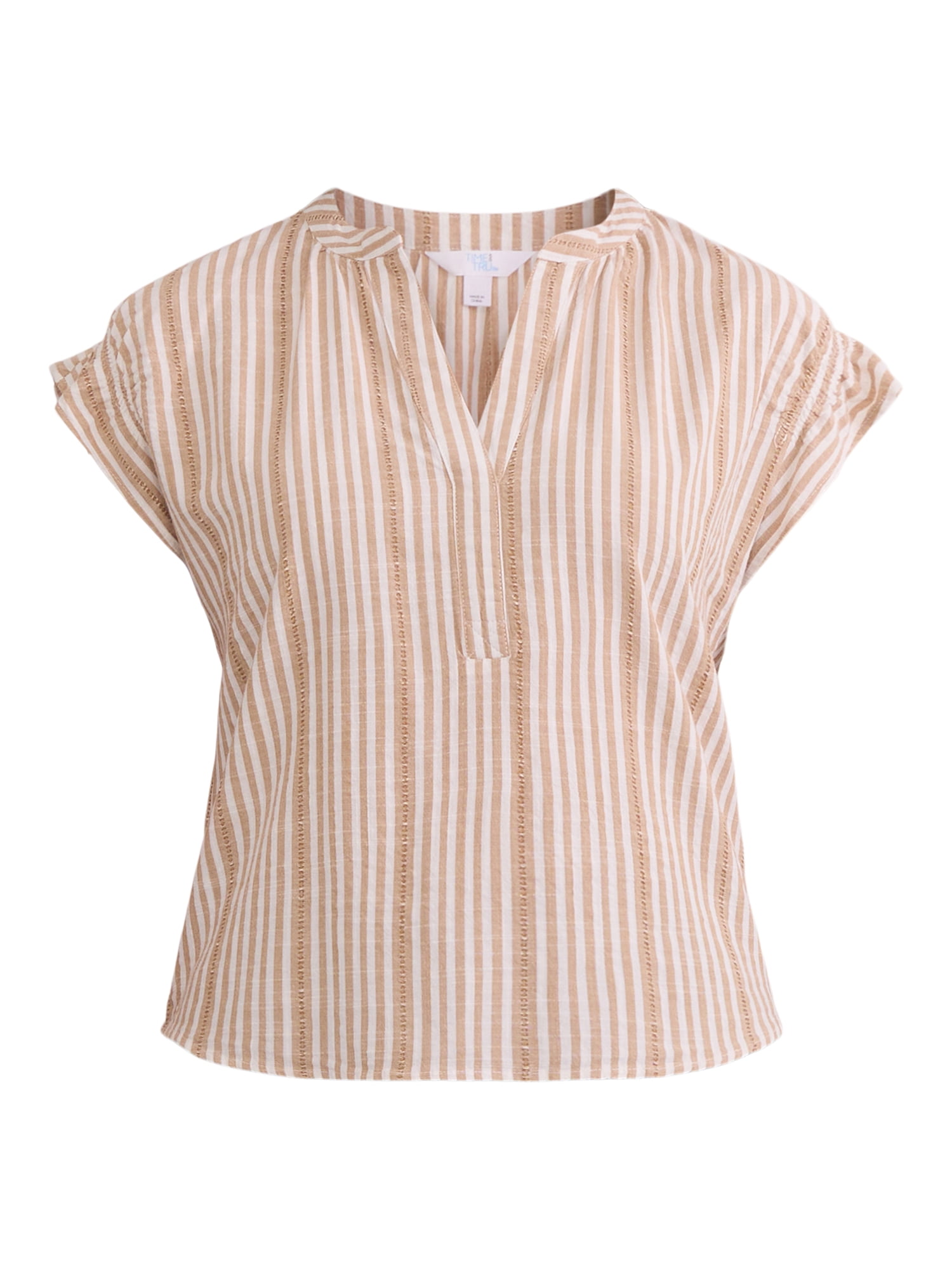 Time & Tru Women's Ruffle Collar Tank, Sizes XS-XXXL