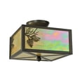 thumbnail image 2 of Meyda Tiffany 23211 10" Square Balsam Pine Flush Mount Ceiling Fixture - Bronze, 2 of 6
