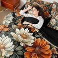 thumbnail image 4 of Homewish Female Men Women Vintage Rustic Floral Bedding Comforter Set 7-Piece,Chic Flowers Blossoms King Bedding Sets,Retro Exotic Luxury Style Ultra Soft Bed Sheets,Microfiber Bedroom Decor, 4 of 8