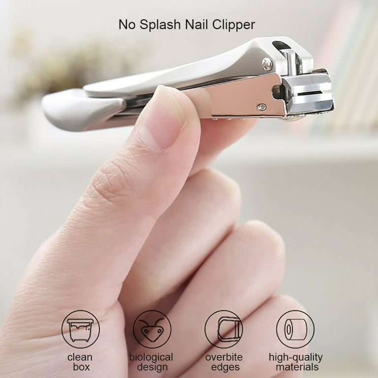 No Splash Nail Clippers for Fingernail and Toenail, 100% Medical Grade  Stainless Steel, Professional Nail Cutter with Detachable Nail Catcher