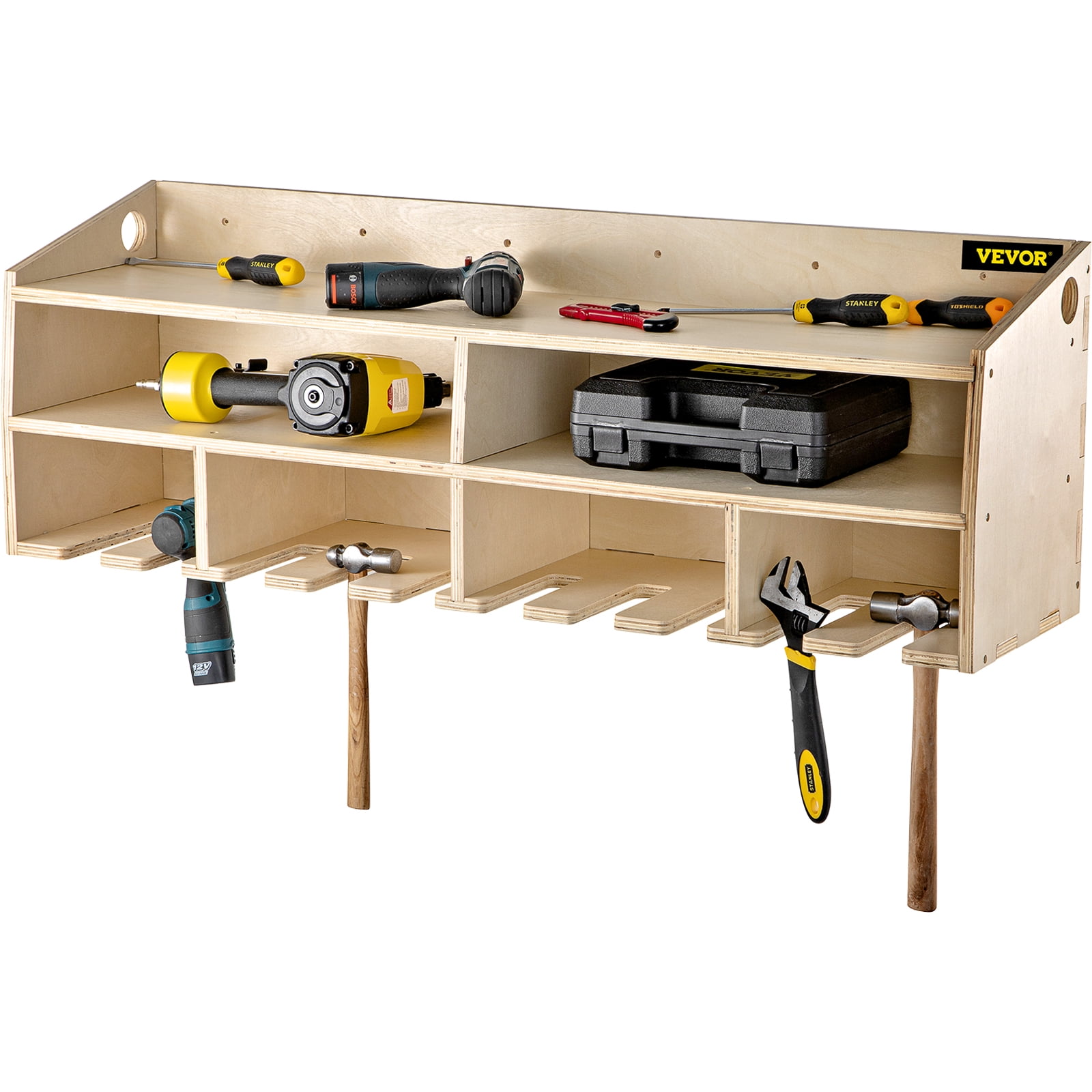 VEVOR Power Tool Organizer, Wall Mount Drill Holder, 10 Drill Hanging