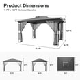 thumbnail image 5 of KAMEROUT 13'x11' Patio Gazebo, Double Tiered outdoor gazebo with Mosquito Nettings for Backyard, Garden, Lawn, Gray, 5 of 13
