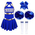 thumbnail image 1 of Tenues de Cheerleading pour Filles, Robe de Danse Sans Manches, Uniforme de Compétition pour Halloween, Costumes de Performance, 1 of 6
