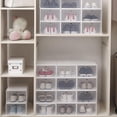 thumbnail image 5 of Large Shoe Storage Boxes Clear Plastic Stackable 1 Pack, Thicken and Sturdy Shoe Organizer for Closet, Space Saving Shoe Rack Containers Bins Display Case for Sneaker Storage, 5 of 7
