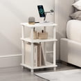 thumbnail image 1 of Mesita de noche Furinno Just Turn-Tube de 3 niveles con USB blanca, 1 of 6