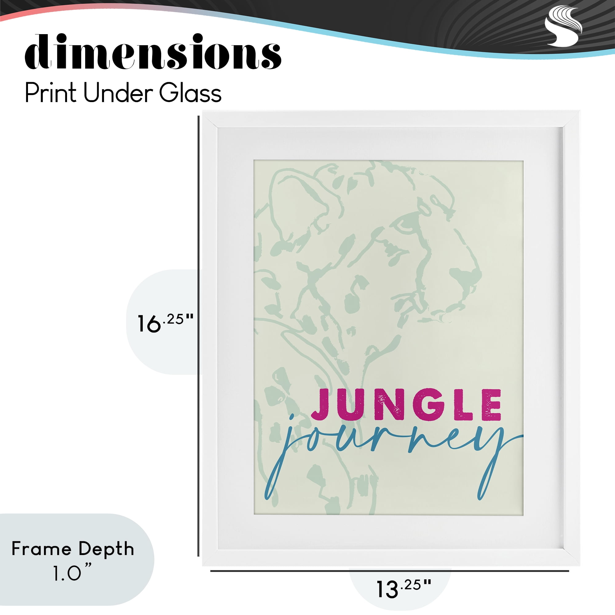 Stupell Industries Jungle Journey Cheetah White Framed Print Under Glass, design by Lanie Loreth