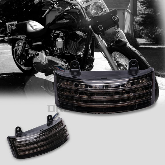 Tri-Bar LED Rear Tail Brake Fender Tip Light For Harley Street Glide FLHX 2014-2023 (Smoked)