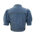 thumbnail image 5 of Women's Denim Jacket Fashionable Short Sleeve Puffed Design Comfortable Lightweight Stylish Casual Outerwear, 5 of 5