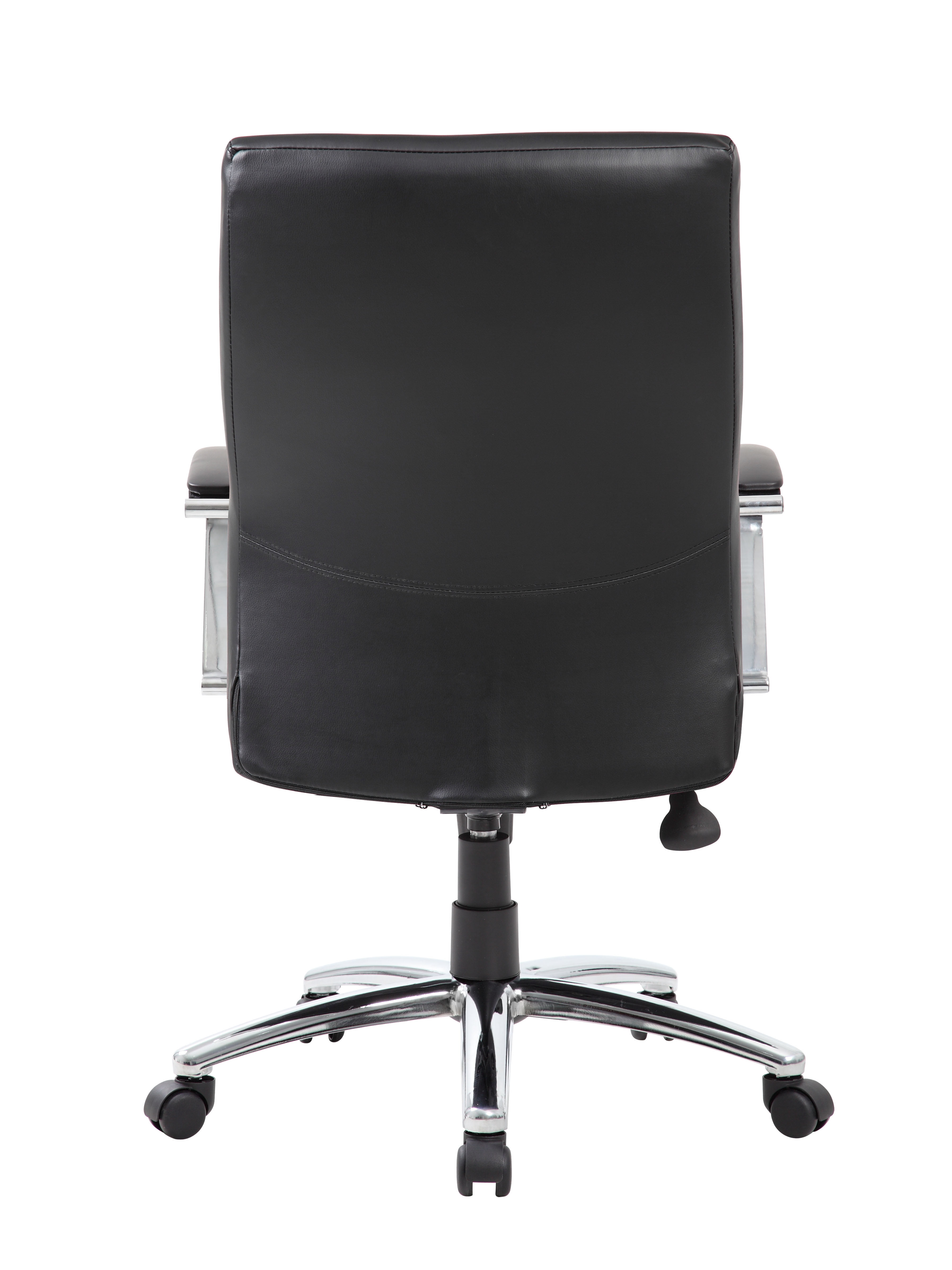 Boss Office Products LeatherPlus Home Office Adjustable Executive Chair with Casters, Black