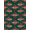 Green Red Ivory, Pattern 4, variant on Design&I 8'x10' Washable Area Rug Round Fish Fishbone Geometric Repeating Motif Decorative Bone for Living Room, Family Extra Large Skid-Resistant Low Profile