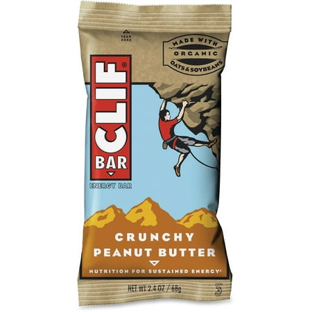 Clif Bar Crunchy Peanut Butter Energy Bar - Individually Wrapped - Peanut Butter - 2.40 oz - 12 / Box | Bundle of 5