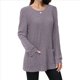 thumbnail image 2 of Camisas de Larga para Mujer, Suéteres Largos con Bolsillos, Túnicas Holgadas Púrpura XL, 2 of 5