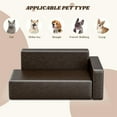 thumbnail image 6 of Pefilos 31" Modern Dog Sofa Bed, Stylish PU Leather Pet Furniture Sofa, Cat Couch for Cats and Small Animals, Brown, 6 of 7