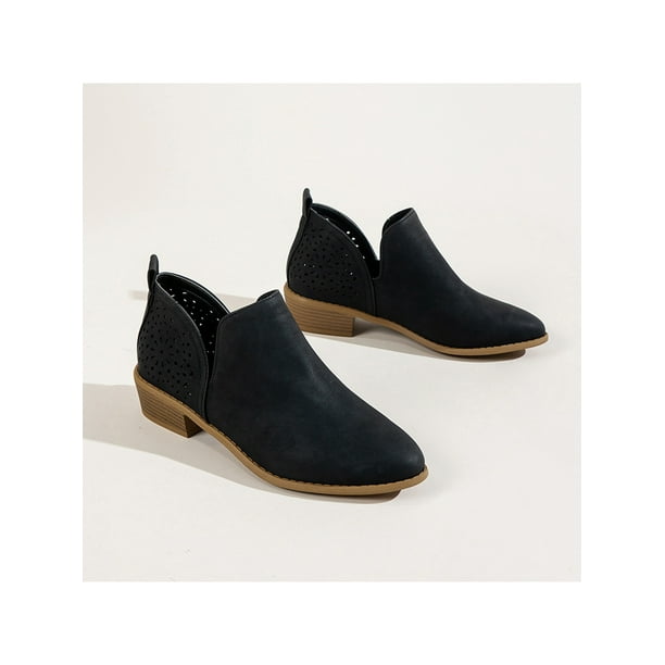 Low heel shop cutout booties
