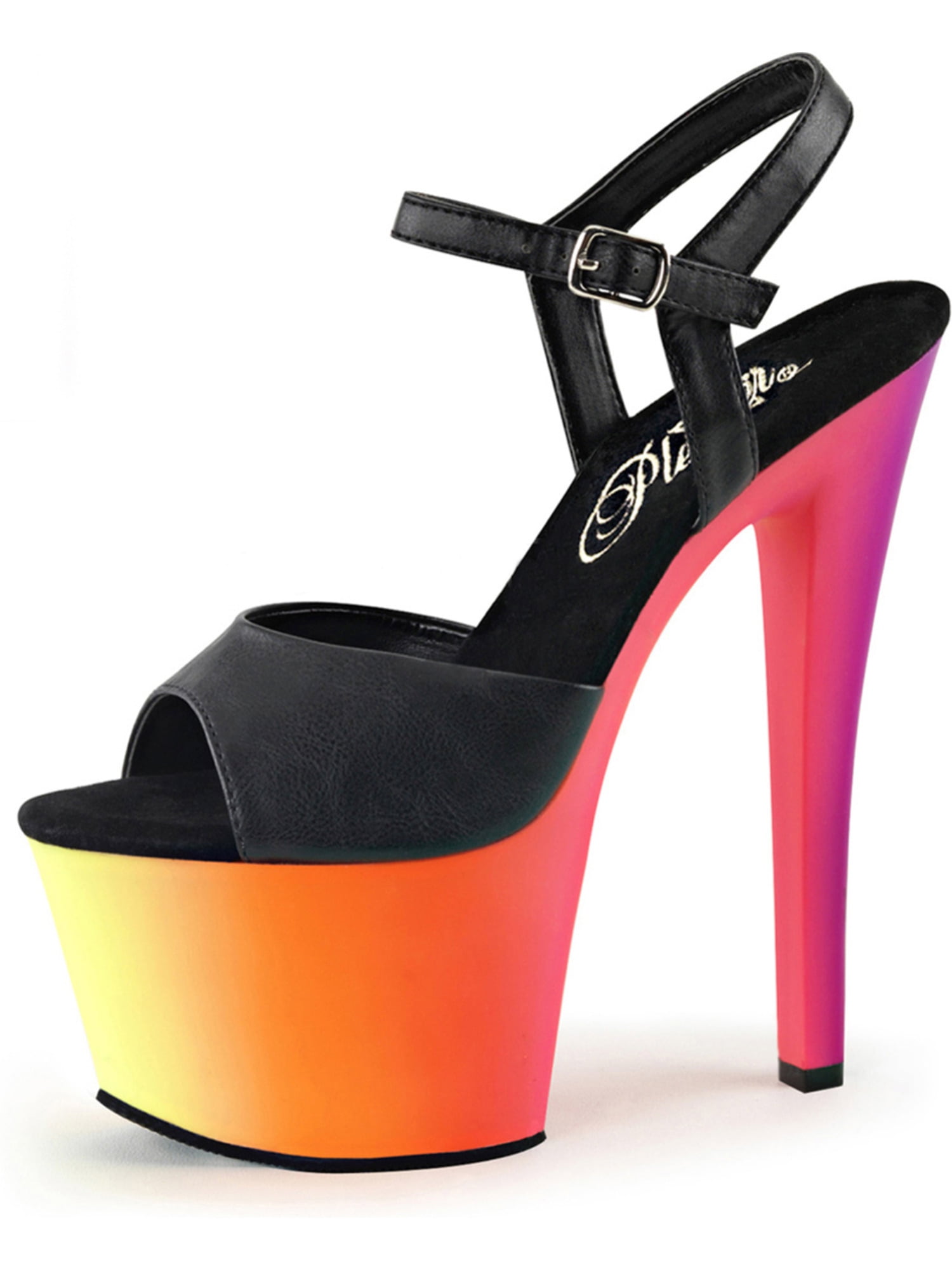 multicolor neon heels