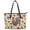 Abstract Rooster Daisy Flower, variant on Tiger Print Tote Bag for Women Practicality Satchel Handbags PU Leather Work Bag with Handle for Daily Use Work