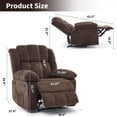 thumbnail image 5 of Garvee Oversized Recliner Chair for Adults, 150° Manual Recliner Nursery Chairs, for Living Room & Bedroom, Brown, 5 of 7