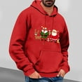 thumbnail image 4 of Lopecy-Sta Men's Long Sleeve Tops Merry Christmas Oversized Hoodies Fleece Sweatshirts Funny Chenille Patch Xmas Holiday Pullover with Pocket, 4 of 4
