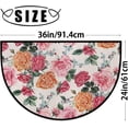 thumbnail image 2 of Red Peony Flower Half Round Door Mat, Rose Floral Non-Slip Half Circle Rug Doormats Absorbent Washable for Indoor Outdoor Kitchen Bedroom Home Decor 24"x36", 2 of 7