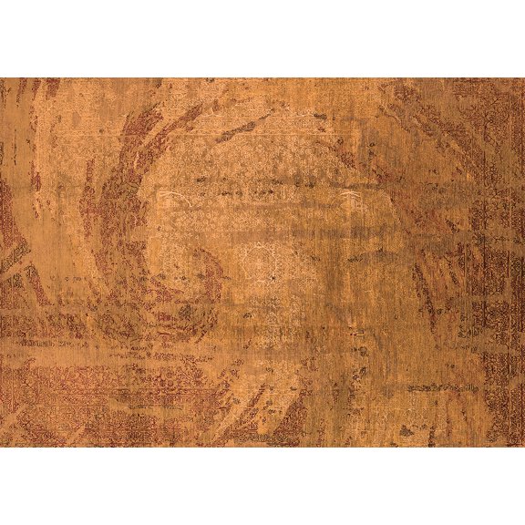 Ahgly Company Indoor Rectangle Oriental Orange Industrial Area Rugs, 2' x 3'