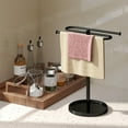thumbnail image 5 of Towel Holder Stand, Stainless Steel Hand Towel Holder Rack for Bathroom Countertop, S-Shape Free Standing Towel Bar Holds 2 Towels for Kitchen Countertop, Black, 5 of 5