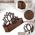 thumbnail image 3 of BQBQERT Flower Carved Business Card Case 5.1x4.1x1.5Inch Wooden Name Card Organiser Storage Box For Desk Management, 3 of 8