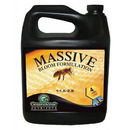 Green Planet Nutrients - MASSIVE (1 Liter) - Bloom Stimulator (1-1.5-2.8)- An Unique Blend of Vitamins, Minerals and Growth Stimulants - High Performance Flowering Additive with Organic Components (Best Organic Nutrients For Flowering Cannabis)