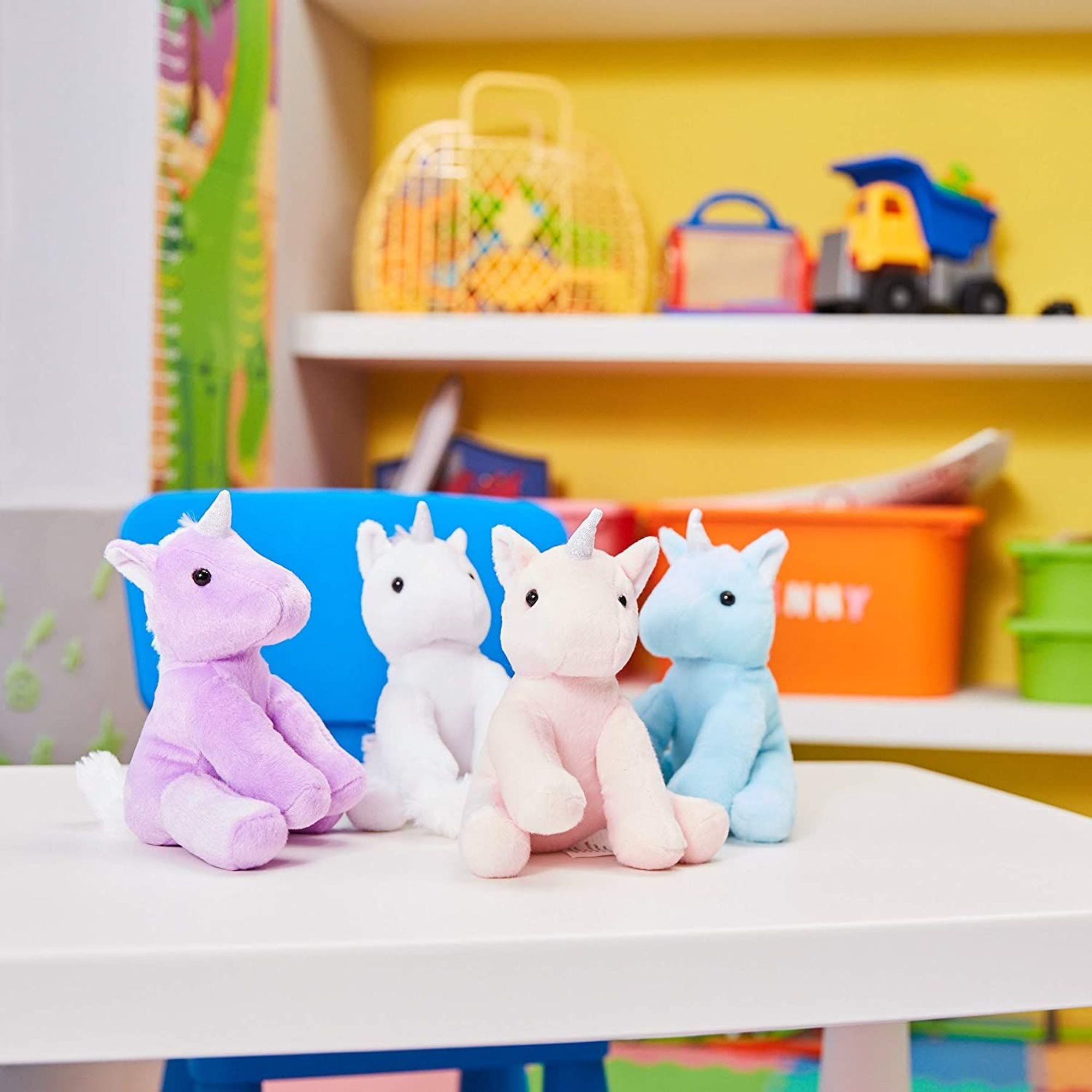 4 Pack Small Unicorn Plush for Girls, 7-inch Stuffed Animal Toys for Kids Birthday Gifts, Pastel Party Favors (4 Colors) - image 2 of 10