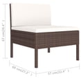 thumbnail image 5 of vidaXL 6 Piece Garden Lounge Set with Cushions Poly Rattan Brown, 5 of 5