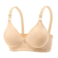 thumbnail image 2 of Loopsun Womens Bras Plus Size, Bras for Women, Women's Solid Gathered Comfortable Breathable Underwear Daily Bra without Rims Beige,44/100B, 2 of 4