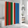 thumbnail image 6 of Mexican Serape Shower Curtain, Waterproof Shower Curtains for Bathroom, Colorful Stripes Vertical Lines Abstract Washable Fabric Bathtub Curtain Set Bath Decor with 12 Hooks Stall 36"x72", 6 of 8