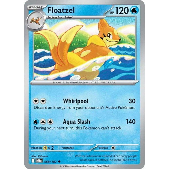 Pokemon Destined Rivals Uncommon Floatzel #58
