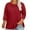 Red, variant on TKLPEHG 3/4 Sleeve Shirts for Women Plus Size Crew Neck Three-quarter Sleeve Tshirt Loose Fitted Classic Solid Color Tshirt Basic Tops Summer Casual Blouses (Black,L)